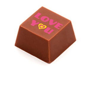 A solid square milk chocolate with 